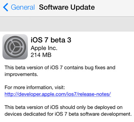 iOS 7 Beta 3 İndir