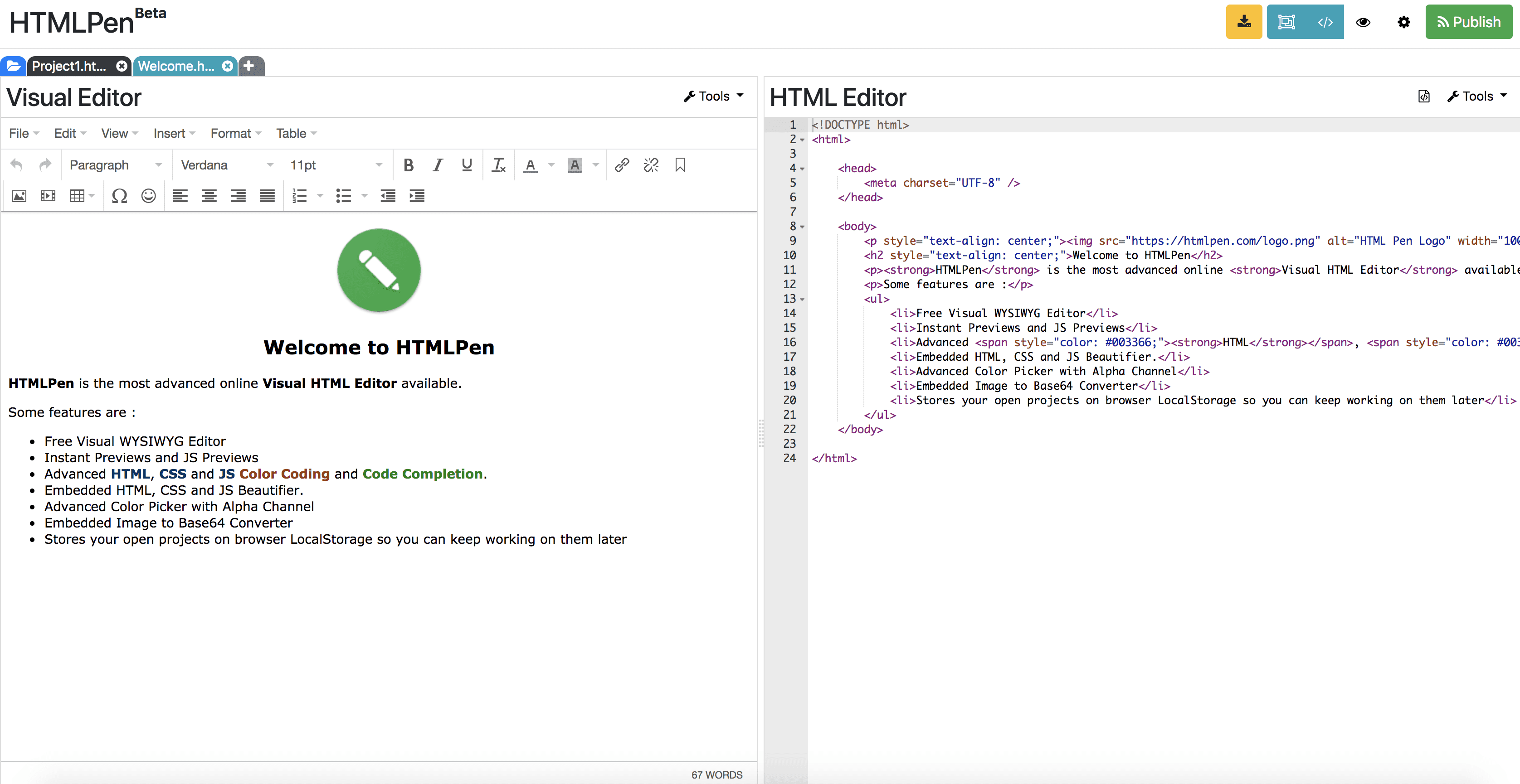 Free Html editor